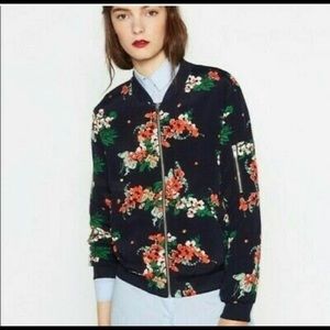 Zara Floral Bomber Jacket